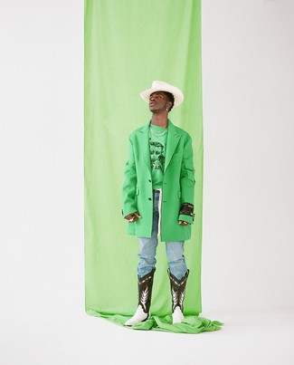 Мужской зеленый свитшот с принтом от Haculla