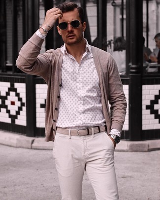 Мужская белая рубашка с длинным рукавом с принтом от Casablanca