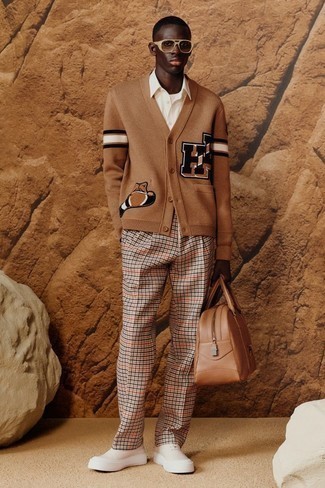 Мужские бежевые кожаные низкие кеды от Alexander McQueen