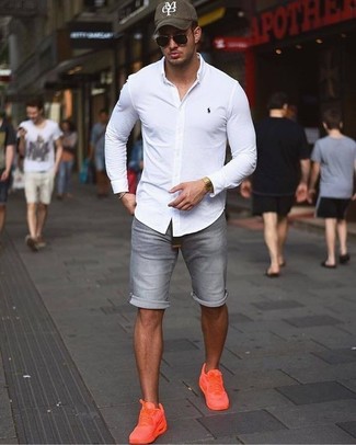 Мужские оранжевые низкие кеды от adidas