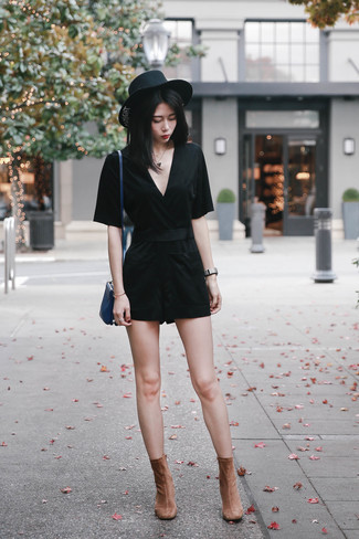 Черный комбинезон с шортами от Alexander Wang