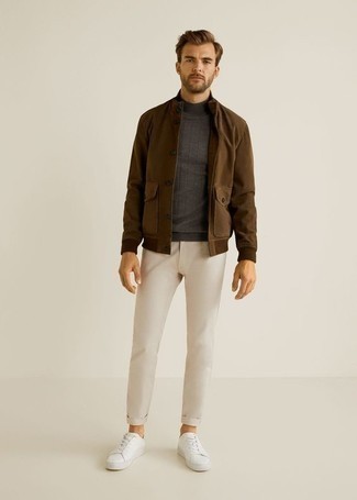 Мужская коричневая куртка-рубашка от BOSS