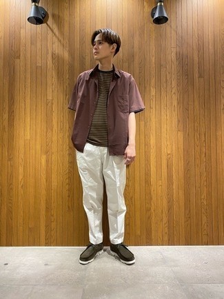 Мужская коричневая рубашка с коротким рукавом от Mezaguz