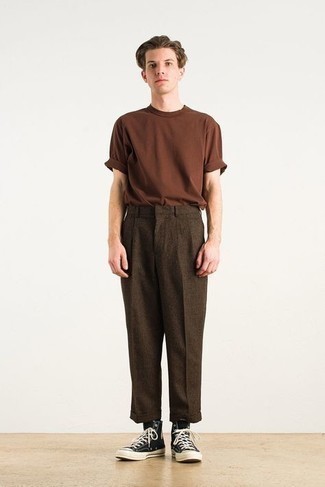 Мужская коричневая футболка с круглым вырезом от Levi's Made & Crafted