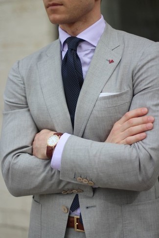 Мужская светло-фиолетовая классическая рубашка