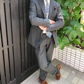 Мужской бежевый галстук с принтом от Dolce & Gabbana