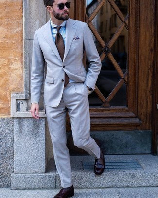 Мужской коричневый галстук с принтом от Gucci