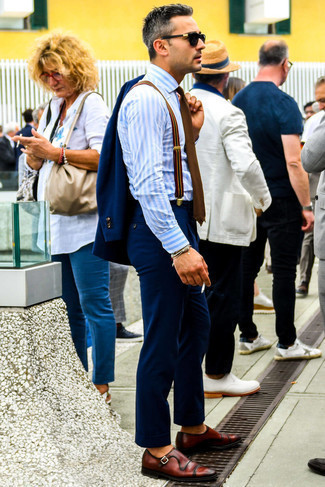 Мужская голубая классическая рубашка в вертикальную полоску от Maison Margiela