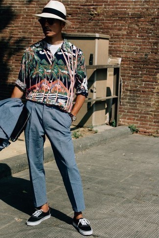 Мужская разноцветная рубашка с длинным рукавом с принтом от Amir Slama