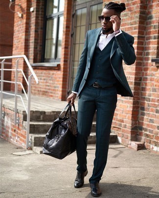 Мужская черная кожаная дорожная сумка от Marc by Marc Jacobs