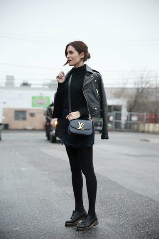 Женские черные кожаные оксфорды от Just Couture