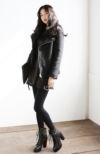 Женская черная шерстяная куртка от Saint Laurent
