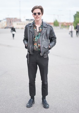 Мужская черная рубашка с длинным рукавом с принтом от Givenchy