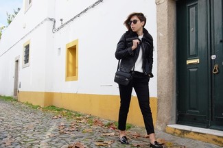 Женские черные кожаные лоферы с кисточками от Miu Miu
