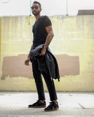 Мужская черная кожаная косуха от Calvin Klein 205W39nyc