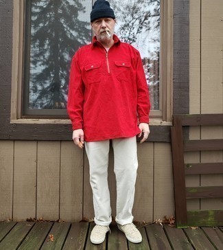 Мужская красная рубашка с длинным рукавом от Brooks Brothers