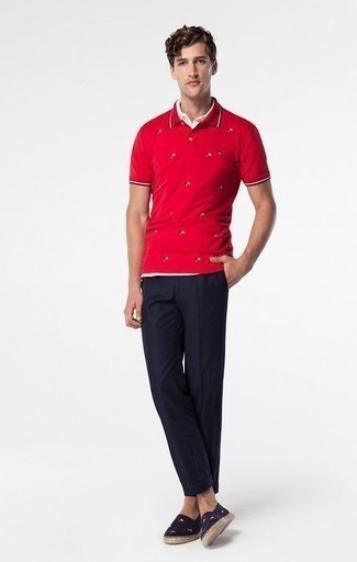 Мужская красная футболка-поло с принтом от Atributika &amp; Club™