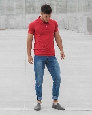 Мужская красная футболка-поло от Salvatore Ferragamo