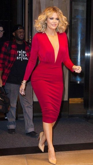 Красное облегающее платье от Club L Plus