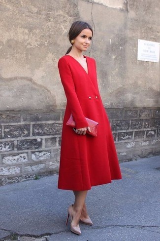 Красное платье-миди от Lemaire