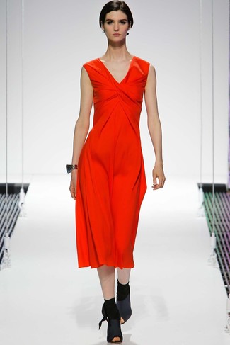 Красное платье-миди от Philosophy di Lorenzo Serafini