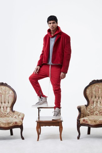 Мужские красные спортивные штаны от Gucci