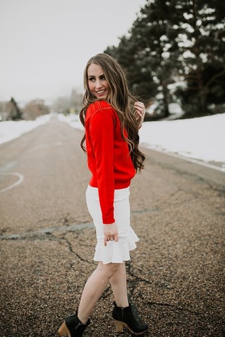 Женский красный свитер с круглым вырезом от Paul Smith