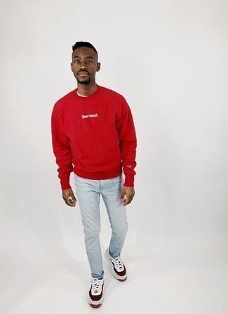 Мужские бело-красные кожаные низкие кеды от adidas