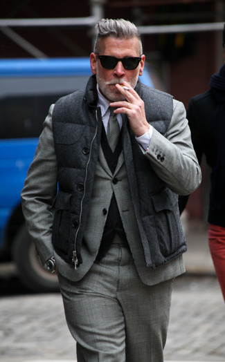 Мужская темно-серая куртка без рукавов от Dolce & Gabbana