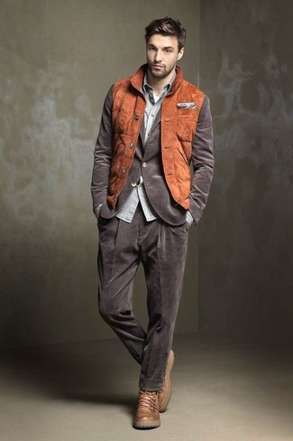 Мужской коричневый вельветовый пиджак от Barena