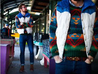 Мужской разноцветный свитер с круглым вырезом от adidas Originals