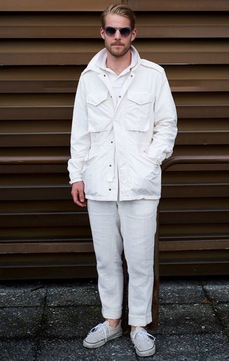 Белые льняные брюки чинос от Tagliatore