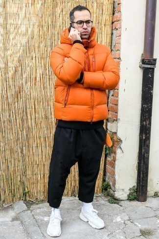 Мужская оранжевая куртка-пуховик от Winterra