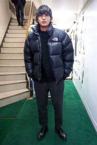 Мужская черная куртка-пуховик от Grishko