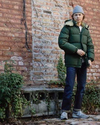 Мужская темно-зеленая куртка-пуховик от ASOS DESIGN
