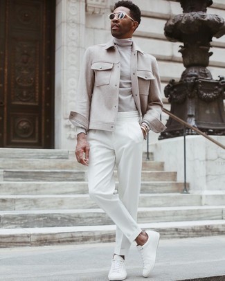 Мужские белые кожаные низкие кеды от Karl Lagerfeld