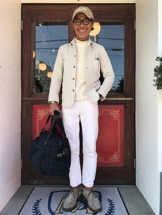 Мужская белая куртка-рубашка от Maison Margiela