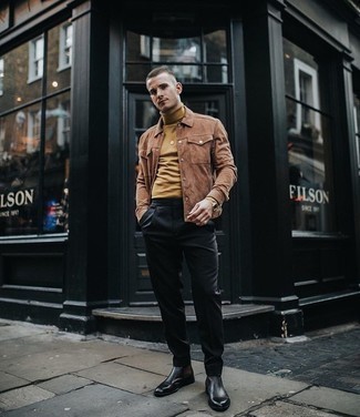 Мужская светло-коричневая замшевая куртка-рубашка от Tom Ford