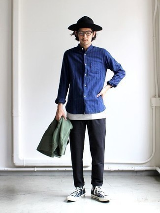 Мужская оливковая куртка-рубашка от Jil Sander