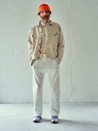 Мужская бежевая куртка-рубашка от Giorgio Armani