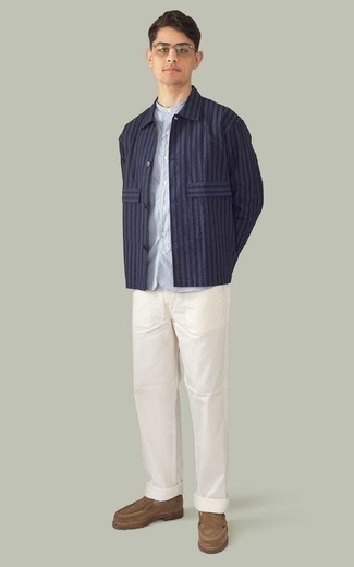 Мужская голубая рубашка с коротким рукавом от Prada