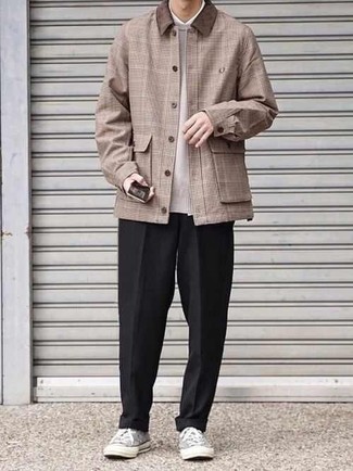 Мужская светло-коричневая куртка-рубашка в шотландскую клетку от Burberry