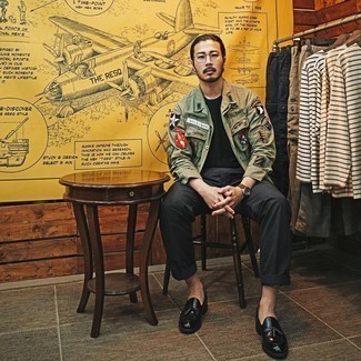 Мужская оливковая куртка-рубашка с вышивкой от Polo Ralph Lauren