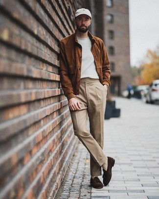 Мужская коричневая замшевая куртка-рубашка от Salvatore Santoro