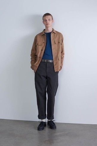 Мужская светло-коричневая куртка-рубашка от Pull&Bear