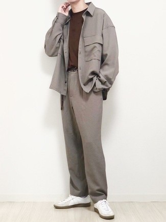 Мужская серая куртка-рубашка от Atu Body Couture
