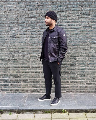 Мужские черные кожаные низкие кеды от Officine Creative