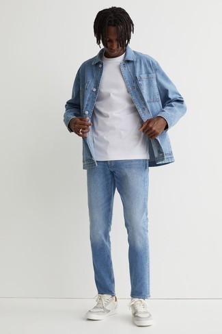 Мужская голубая джинсовая куртка-рубашка от Acne Studios