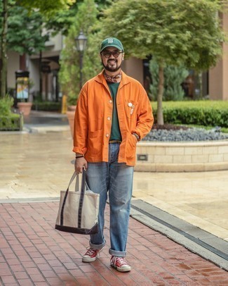 Мужская оранжевая куртка-рубашка от Facetasm
