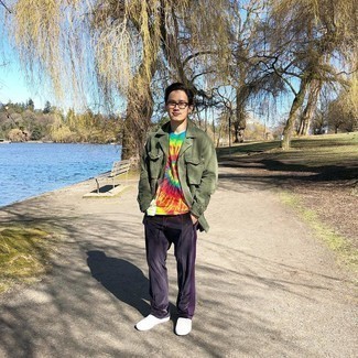 Мужская разноцветная футболка с круглым вырезом с принтом тай-дай от Kenzo